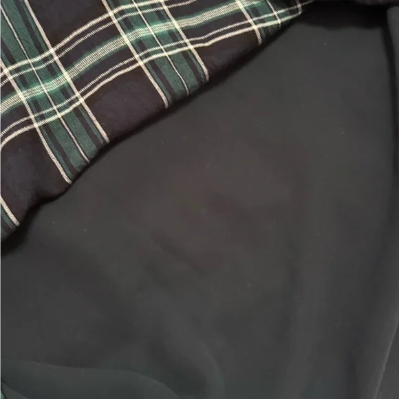 LOFT Plaid Cap Sleeve Flounce Dress Green/Navy Size 12 - Picture 8 of 9